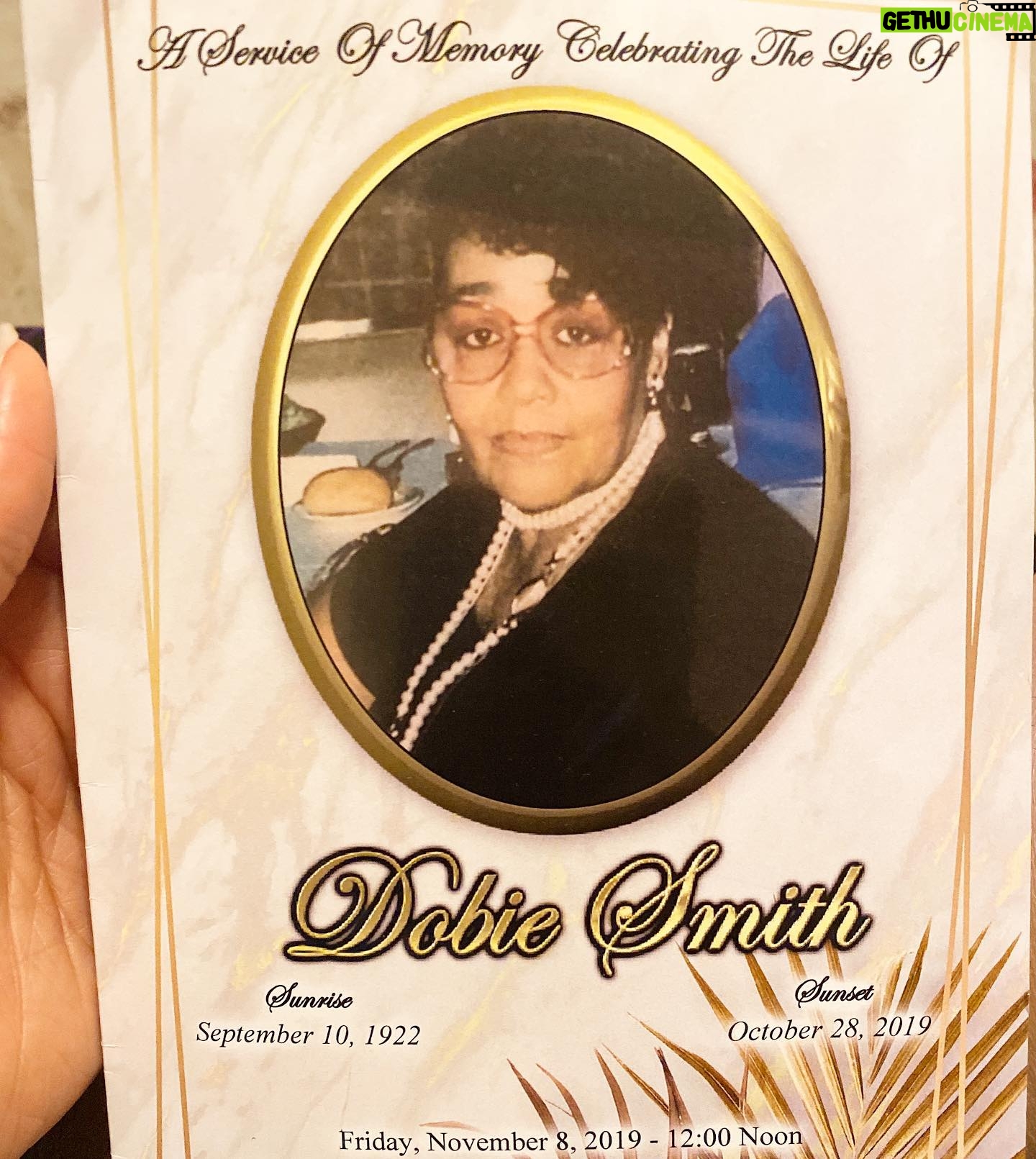 Antonique Smith Instagram - We said goodbye to my grandma, Dobie Smith, on Friday. 😭💔 It was a beautiful service for a special lady!! Her nickname was "Shine". ✨ And she shined so bright that the amazing mayor of East Orange announced at the funeral that the street she lived on (Hollywood Ave.) will be named after her!!!! 🙌🏾 She loved unconditionally and somehow made everyone feel like they were her favorite...she made everyone feel special!! ❤️ She had 10 kids and a million grands, great grands etc. Lol My dad was her 8th kid. Me, my mom and sis wore matching dresses cause grandma always wanted the family to look sharp! 🥰 I will miss her so much. My new angel in heaven, reunited with grandpa. #RIP Shine. 😭😭😭🙏🏾❤️