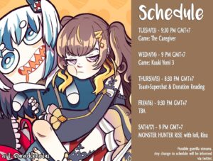 Anya Melfissa Instagram - 【WEEKLY SCHEDULE】

YT Channel: youtube.com/channel/UC727SQYUvx5pDDGQpTICNWg

Tags
General: #Anya_Melfissa
Fanart: #anyatelier
Fan name: #Melfriends
Livestream: #Liveissa

Note that fan submissions may be used in future activities.