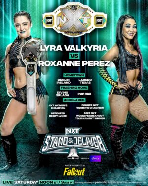 Aoife Cusack Instagram - Who will leave as #WWENXT Women’s Champion when @real_valkyria defends her title against @roxanne_wwe TODAY at #StandAndDeliver?