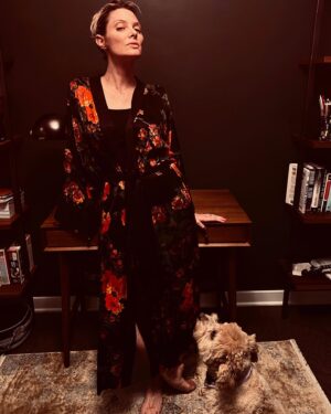 April Bowlby Instagram - THIS JUST IN. Silk is a fabric first produced from the filaments of the cocoon of one silkworm. And THIS is sustainably made vegan silk. Which means no silk worms were involved in the making of this robe. Science!!! Designed by @niluu #vegansilk #sosilky #clementineapproved #niluu @noeudpr Genius Stylist: @iamsaraacevedo