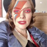April Bowlby Instagram – A little Bowie play behind the scenes of @dcdoompatrol 

Yeah, yeah @dianexguerrero and I are singing to a different song that was playing in the warehouse.  Also featured @matthew.zuk 💜⚡️
