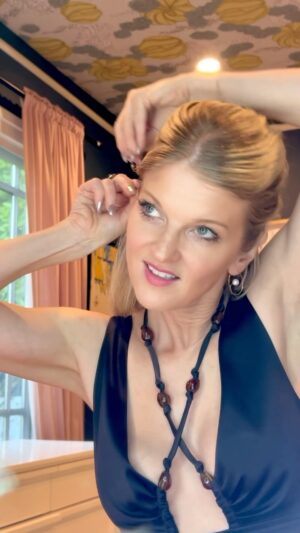 Arden Myrin Instagram - I got to get all dressed up and wear my new @hirotakajewelry earrings and ear cuff to a birthday party last weekend. I have another pair of their earrings that I wear all the time and they were kind enough to send these to me. I think their designs are so different and beautiful and you can wear them every day or a special occasion. 👗: @ganni