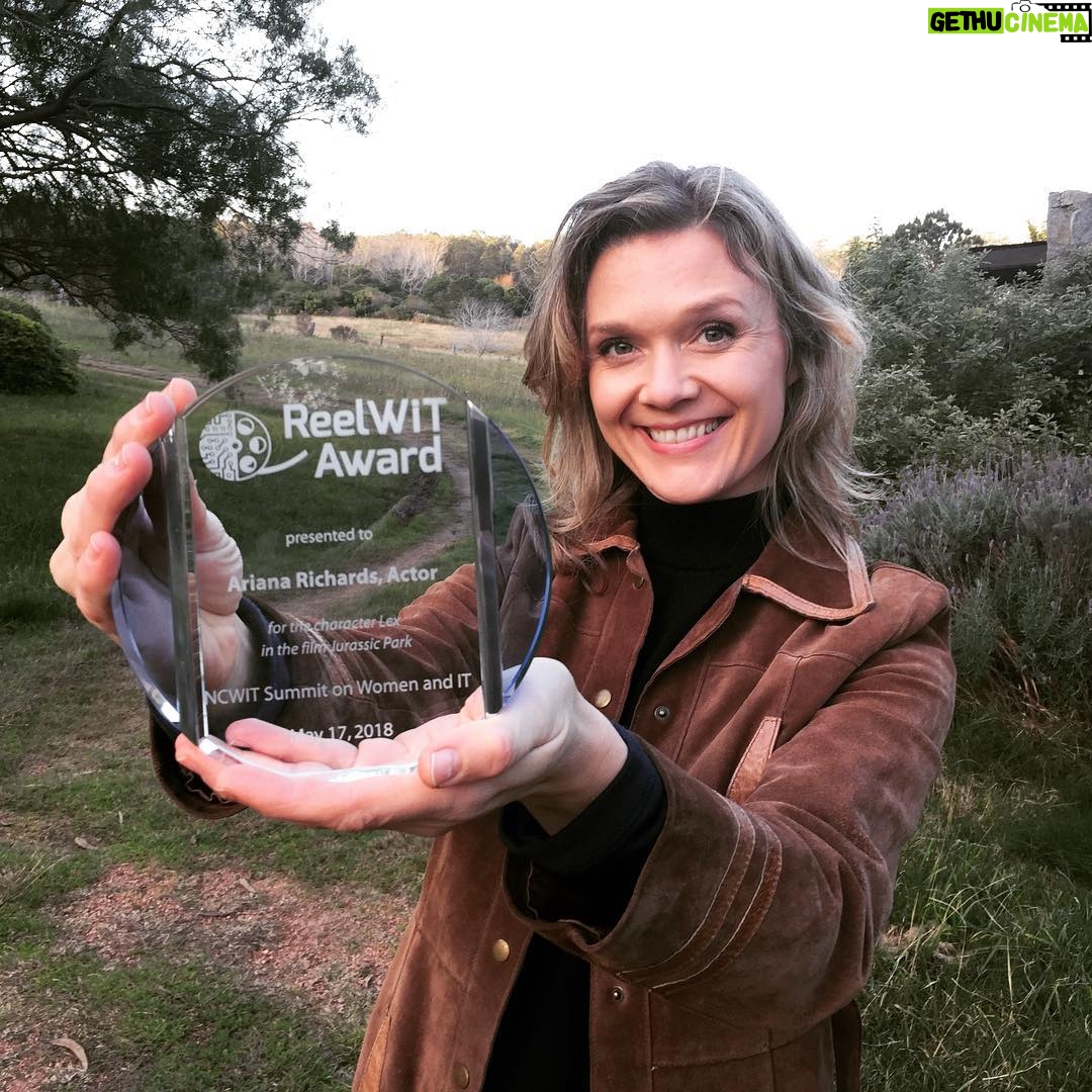 Ariana Richards - 3.1K Likes - The 2018ReelWIT Award is even more beautiful in person! Thanks @Google and @NCWIT!