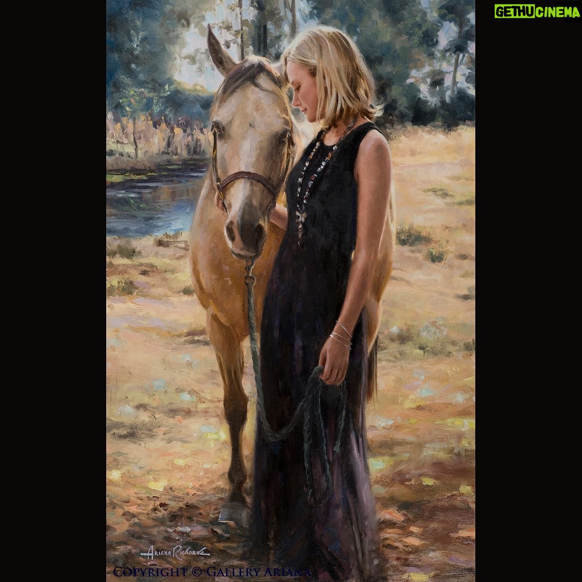 Ariana Richards - 3.8K Likes - "The Secret" - The best kind of confidant. I do sometimes miss my equestrian days.
- Love, Ariana.
#saturdaysketches
#artwithariana
#galleryariana
#oilpainting
#artist