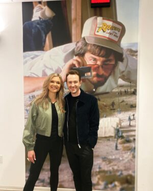 Ariana Richards Instagram - Guess who I ran into this week? 😃
It was incredible to see you again after all these years, Joe (@joe_mazzello)! Thank you so much @amblin @universalpictures for creating this Legacy family so many years ago ❤️ #jurassicpark 
•
•
•
•
#arianarichards 
#josephmazzello 
#jurassicworld 
#amblin 
#universalstudios