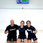 Ariane Lipski Instagram – Pretending we like each other 😂
Training camp mood is ON 🔥 
Great grappling session this morning with @jasminerochabjj and headcoach @renatorasta 🫶🏻 Thanks!!
