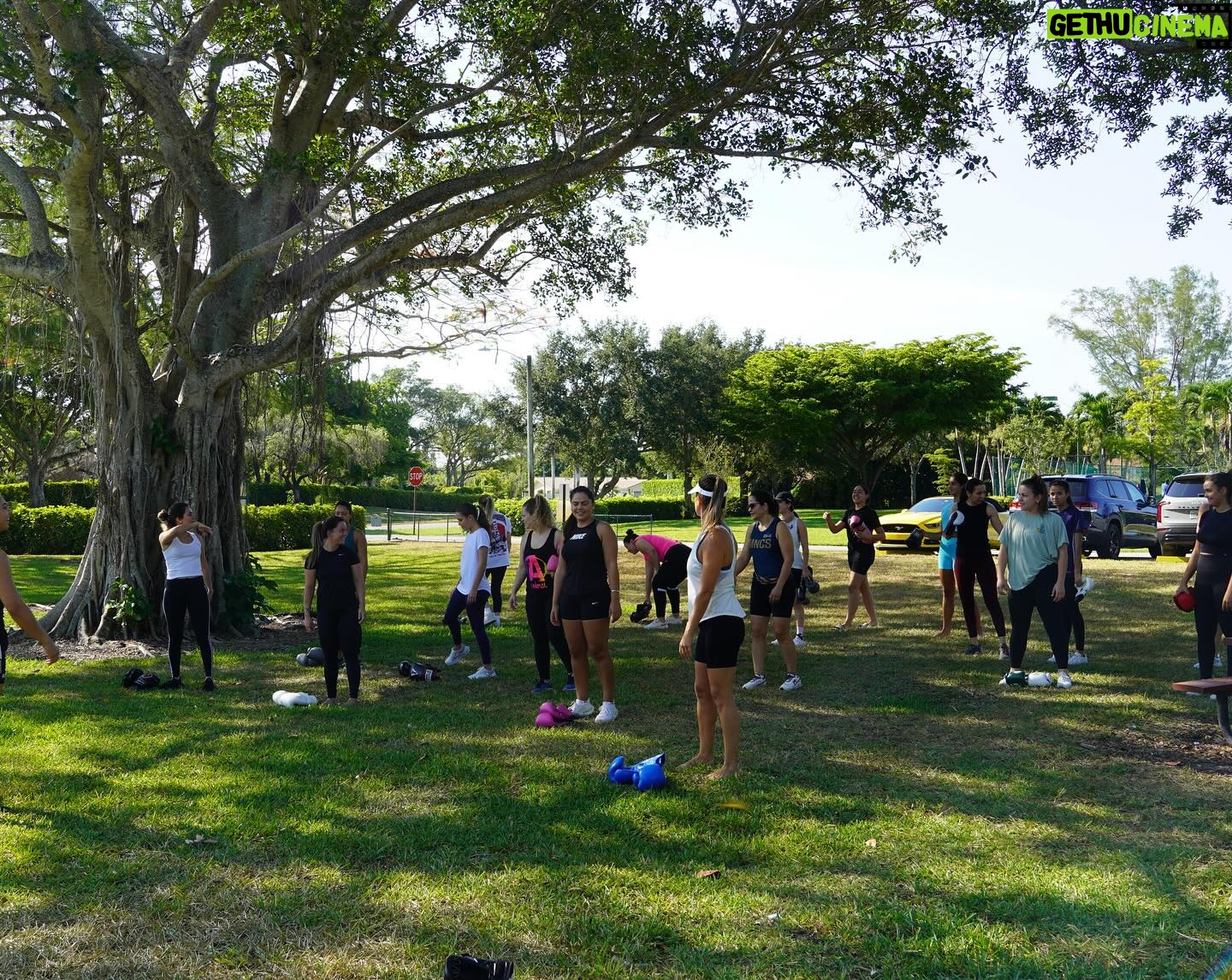 Ariane Lipski Instagram - Aulão no parque! 💚👊🏼☀️ Matando um pouco da saudade de dar aula de Muay Thai com essas lindas! Já queremos o próximo 👏🏼 📸 @brunaburns @mananciaisfl Rede: @gregoryrodriguesmma e @jessicafnsrodrigues
