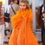 Arielle Raycene Instagram - My future kitchen color 🍊 Bag @sandraj_handbags Dress @lena_erziak @mephistophelesproductions Hair @mihaoshima