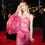 Arielle Raycene Instagram - Rumours Premier 💕 (Back to color for Cannes.) @lena_erziak dress & clutch @lametamorphoseofficial