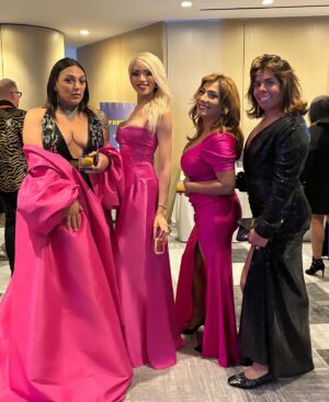 Arisce Wanzer Instagram - Had a beautiful night w/ my @flux_ahf family @hrclosangeles gala🩷 
Fun fact: the Barbie pink group color was NOT planned! Doll hive mind 💞