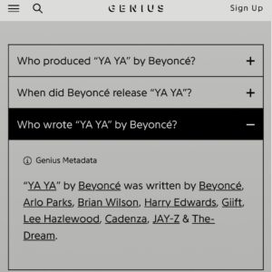 Arlo Parks Instagram - ACT II / COWBOY CARTER!! 
YA YA co-written by me alongside the homies @cadenza @harryedwardsmusic @giift1x 
being a part of this rich, culture shifting record truly feels like a dream come true…thank you @marielgomerez for the trust, @beyonce you are truly a FORCE - this is SPECIAL ⭐️