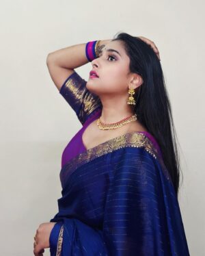 Arohi Rao Instagram - 💜

Outfit : @vaamika_fashions 
Mua : @yashika_makeover_21