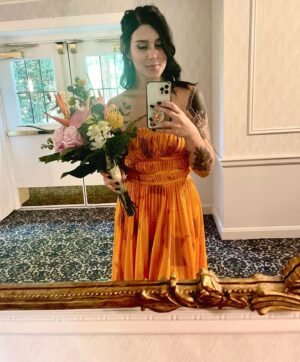 Arryn Zech Instagram - Love Magic Weekend

Was a bridesmaid for one of my most favorite persons wedding.

I cannot begin to tell you how beautiful the day was. Tanya did an INCREDIBLE job putting together such a magical day, everything perfect and pretty down to the last detail. Thank you, Abby, for having me be there with y’all on your special day and also giving me an excuse to show off this tropical fanciful dress I’d have never worn otherwise 🧡 And even though she took my bouquet to use in the flower toss, I caught it, so… I win. 

Here’s to your love and to many more years of bringing home critters and bugs💛🦆🦩🩷