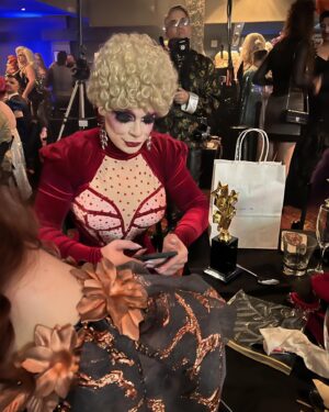Art Simone Instagram - She’s a WINNER baby! 🏆 
So stoked to take out “Melbourne’s Favourite Drag Queen” and “Best Drag Production” (@kathandkimplay) at the 2024 @medeawards!! 
Thank you to everyone that voted, and those that are always there to support me - that. means. EVERYTHING 🥰 

And a huge congratulations to our vibrant and talented Melbourne drag & burlesque communities that came out in droves to cheer on, support and champion each other. I couldn’t be more proud of all of you. 💋❤️ 

Costume - @tamaraclaire (who won costumier of the year!)
Hair - @weekdaywigs
