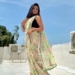 Arunima Sudhakar Instagram - Unna mattum pudikidhe edhanaaala ❤️🕊️ Ready to wear saree from @house_of_shrisha