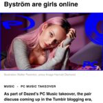 Arvida Byström Instagram - Interview in @bylinebyline by @hannahwik and photos by @morganne_loves_you_forever, an other in @dazed with @hannahdiamond_ by @pet_bitch and in @nordmark_official podcast ❤️💖💥