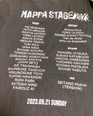 Asami Seto Instagram - 今日だけのMAPPATしゃつ👕✨
そして宇宙スカート🪐🌟
背中には出演者キャストアーティストMCさんスタッフさんのお名前がありました😌運営スタッフの皆様お疲れ様でした！遊びに来てくれたみなさんも楽しい1日になりましたでしょうか？前の方の方は表情も見えて、嬉しかったです☺️
#呪術廻戦
#mappastage2023