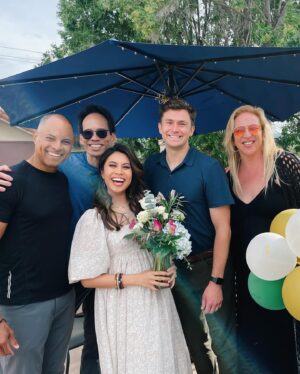 Ashley Argota Instagram - when all of your chosen family comes together for an LA baby shower extravaganza 🍼💕 we are so lucky to be surrounded by an incredible tribe of people who care and support us so deeply! 

@heidijarrettdance thank you for all of the time and effort and planning and love you put into our day!! you have been my family since i was 13 and it was so special to spend this time with all of you 💕
@ibedoom the floral arrangements were beyond my wildest dreams, thank you endlessly for the incredible work you put into this. and we met a month ago but you’re family now so you can’t get rid of me— sorry about it! 
thank you to my forever sisters @amandadrake & @terriannebutac for the drinks and party favors (they don’t even live in LA anymore you guys 🥹). 
thank you to my in laws for the extra hands and help and love, and for bringing hazel so didi had a friend all day. 
and thank you to our incredible friends for the gifts and love and words of encouragement as we get closer to meeting our baby boy. 💙 we love you all so much. now if you’ll excuse me i wore heels yesterday so i will be sitting w my feet up all week lololol