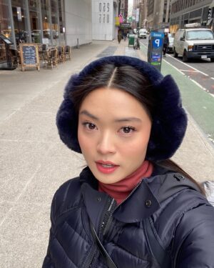 Ashley Liao Instagram - i’m from california, of COURSE my ear muffs are heated (plz help it’s so cold)