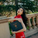Ashley Liao Instagram - graduated from my dream university last december 💙💛 #GoBruins photographer: @alllywei white dress: @forloveandlemons qipao: hand made by my grandmother for my moms wedding reception ❤️ white pant suit: @aritzia