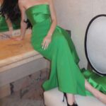 Ashley Liao Instagram - gala (not apple) 💚🐉🍏 unforgettable gala: twenty one years of celebrating asian americans and pacific islanders in media, sports, and business. and i am so, so proud to be taiwanese american and to have this community that is so vibrant. what an honour 🧧 hair: @mashyourhair makeup: @fabiolamakeup styling: @brianmeller tailoring: @travisaddams dress: @solacelondon