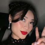 Ashley Liao Instagram - here are some close ups of yesterdays look 💋 my fabulous makeup artist, @fabiolamakeup, always tells me that “a red lip is an accessory” and i’ve learned so much about makeup from her❤️💄 red lip: @hudabeauty in shade “miss america” foundation: @charlottetilbury airbrush flawless foundation blush: @patrickta in shade “she’s that girl”