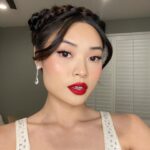 Ashley Liao Instagram - here are some close ups of yesterdays look 💋 my fabulous makeup artist, @fabiolamakeup, always tells me that “a red lip is an accessory” and i’ve learned so much about makeup from her❤️💄 red lip: @hudabeauty in shade “miss america” foundation: @charlottetilbury airbrush flawless foundation blush: @patrickta in shade “she’s that girl”