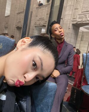 Ashley Liao Instagram - cherished moments on set❤️