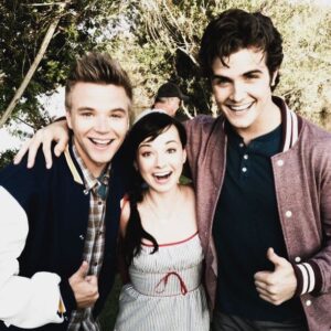 Ashley Rickards Instagram - Brett, Beau and yours truly on a row boat as the crew tried to wrangle doves to fly over us.  Little did they know I'm certified in the art bird whispering and luckily was able to save the day. KIDDING #ourcrewkilledit #tbt @bdavv @beau_mirchoff @mtv_awkward