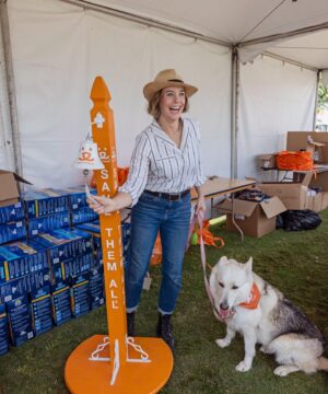 Ashley Williams Instagram - Secret is out!! I’m so proud to announce my foster fail! This weekend at the @bfas_la #superadoption our family officially welcomed Alma into our home forever! This lady has had a long road and was quiet and slept a lot the first week she was with us — the shelter said she’d been exhibiting signs of depression. She has fully come to life now and we take long hikes together and cuddle for hours. She’s so gentle with my rowdy boys and we couldn’t love her more. Best part? Best friends waved all adoption fees of dogs five and older so this was freeeee! Jackpot!  Thank you @bestfriendsanimalsociety for your ongoing support and devotion to #savethemall! #dogsofinstagram #adoptdontshop #rescuedogsofinstagram #almathedog #husky #mix #fosterfail @photolori