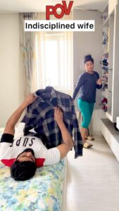Ashmitha Instagram - Someone give him an AWARD🥇 ఇంకా రెడీ అవలేదా ? Ft. @jannu.sudhir #funny #telugumemes #funnytelugumemes #husband #wife #husbandandwife #helpingothers #us #ashtagged #ashtrixx #telugu #teluguactress #influencer #lol #jj #laugh #smile #happy #haha #instafun #couple #couplegoals #husbandgoals #hyderabad