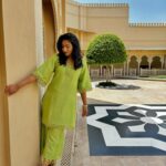 Ashmitha Instagram - If I was a parrot 🦜 Wearing this vibrant kurta set from @kuntunaath.in Easy breezy & happy #summer #summerfits #coordset #indianbrand #supportsmallbusiness #pretty #green #yellow #chanderi #shine #best #kuntunaath #love #fashion #happy #smile #funny #wow #hyderabad #ashtrixx #gifted