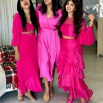 Ashmitha Instagram - Sisters over misters 😜 @nallaneetu @sumanmanney ➡️ LAST PIC 😁🥰 Decor by @_la_vie_en_rose_couturiere #latepost #galentines #us #love #besties #bestfriends #friends #cute #pink #red #sunset #goldenhour #happy #smile #laugh #instagood #hyderabad #ashtrixx #telugu #teluguactress #funny