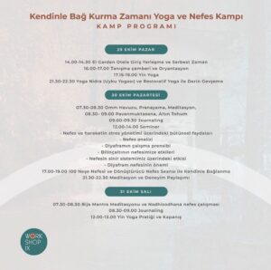 Aslı Aybars Instagram - 29-31 Ekim tarihlerinde ‘Kendinle Bağ Kurma Zamanı’ kampında buluşuyoruz 🧘🏻‍♀️

El Garden Otel’in şahane doğası ve habitatında keyifle dinleneceğimiz, güzel konforlu salonunda yoga yapabileceğimiz, çimenlerde nefes ve meditasyon yapma imkanı bulacağımız ve yeni kişilerle tanışıp bu alanı paylaşacak olmanın heyecan ve merakı içindeyim. 

Dilerim ki kamp sonrasında kendinizle bağ kurmuş, yenilenmiş ve enerji dolu hissedersiniz. Güne, farklı meditasyon ve nefes çalışmaları ile başlayıp bedenimizi uyandırıp hareketlendirdiğimiz yang akışların olduğu pratikle başlayacağız. 

Her pratik sonrasında kendimizle baş başa kaldığımız journaling zamanlarımız olacak. Gün içerisinde bizi bekleyen farkındalık çalışmaları olacak. 

Akşamları yin yoga pratikleri ile yavaşlamayı, durmayı, gevşemeyi ve pratikte derinleşmeyi deneyimlerken çeşitli meditasyon ve nefes çalışmaları ile kendimizle bağ kurmayı araştıracağız.

Kamp ile ilgili ayrıntılı bilgi ve rezervasyon için workshopix.com’u ziyaret edebilirsiniz.🙏

🧘🏻‍♂️ Aslı Aybars
🗓 29-31 Ekim
📍 El Garden Hotel / Kartepe
☎️  90 538 059 11 77
📲 workshopix.com

#workshopix #workshop #eğitim #yogakampı #workshopixcom #yoga #farkındalık #meditasyon #kamp #tatil