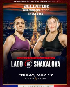 Aspen Ladd Instagram - FEATHERWEIGHTS! 🔥 🇺🇸 Aspen Ladd 🆚 Ekaterina Shakalova 🇺🇦 Aspen Ladd makes her Bellator debut at #BellatorParis after making the switch from PFL after a run in the Regular Season in 2023! 👀 Standing across the Bellator cage will be Ekaterina Shakalova, who is currently riding a SEVEN fight win streak dating back to November 2019! 😳 #BellatorParis | Fri May 17 | 🎟️ Link in bio