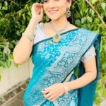 Asritha P Instagram - Saree @srisaicollections9 Blouse @santhoshiplush Jewels @new_ideas_fashions Mua @ash_makeupempire . #reelsindia #asrithasreedasofficial #saree #bridal #collaboration #rental #makeupartist