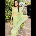 Asritha P Instagram - 💚 Saree @srisaicollections9 Blouse @abarnasundarramanclothing Mua @ash_makeupempire . #asrithasreedasofficial #tamizhumsaraswathiyum #vijay #saree #traditional