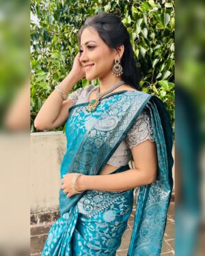 Asritha P Instagram - Saree @srisaicollections9 
Blouse @santhoshiplush 
Jewels @new_ideas_fashions 
Mua @ash_makeupempire 
.
#asrithasreedasofficial #saree #traditional #plush #rental #collaboration #actress