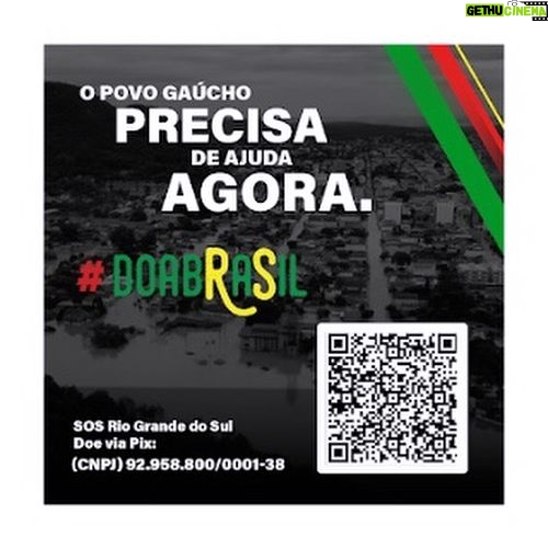 Assucena Assucena - 1.7K Likes - #DoaBrasil. O povo gaúcho precisa de ajuda agora. Doe apontando o celular para o QRCode na imagem a seguir ou copie e use a chave pix 92.958.800/0001-38 (CNPJ).
Esse é o CANAL OFICIAL DE DOAÇÕES, fiscalizado pelo poder público. Quando realizar a operação, confirme que o nome na conta é “SOS Rio Grande do Sul”.
Sua doação vai ajudar a cuidar dos desabrigados e reconstruir milhares de vidas.
#SOSRioGrandedoSul #riograndedosul #enchente