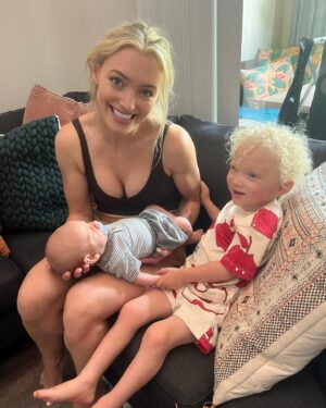 Athena Perample Instagram - Can you tell how HAPPY (and tired) we are?? God blessed this beautiful family of ours. Love you all so much.