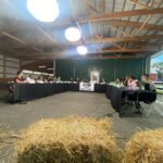 Athena Karkanis Instagram - Hay baby! It was a wild ride.Manifest Final table read…in a barn…yep that’s how we roll. #manifest #gracen #gracestone #828 #828isgreat