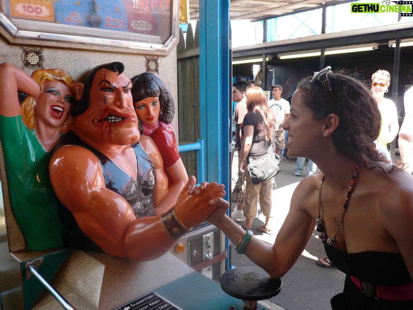 Athena Karkanis Instagram - The time I won the strong arm competition at Coney Island.