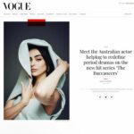Aubri Ibrag Instagram - Thank you @vogueaustralia ! Watch #TheBucaneers on @appletv ♥️♥️♥️ 📸 @stephaniedianiphoto 👗 @itsmerazzie 💄 @misha212 💇🏻‍♀️ @peterbutlerhair