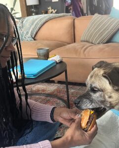 Audra McDonald Instagram - After a lovely day filled with a cheeseburger and fries, hanging out in his bed next to a cozy fire, and lots of snuggles and love, Sweet Butler Elizabeth Eggfartson passed peacefully over the rainbow bridge today surrounded by his family who loved him so very much.Our hearts are broken. He was such a good boy. We will miss him forever. #ButlertheTailWaggingDoggy 💔🐕🌈❤️