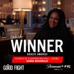 Audra McDonald Instagram - It was such a privilege to be a part of @the_good_fight for so many years and I'm deeply honored to have that work recognized by @allwomeninmedia with a Gracie Award. Thank you to everyone in The Good Fight family who made this possible and congratulations to the other honorees, all incredible women in media who are truly fighting the good fight every day. @cbstvstudios @paramountplus #thegoodfight