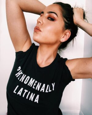 Audrey Esparza Instagram - Today is #LatinaEqualPay Day. The gap is widest for Latina workers, who on average only get 53 cents for every $1 a man is paid. The gap has widened since last year, and for some, it's even worse. I am proud to be #PhenomenallyLatina, and I support Latina equal pay! @phenomenal.ly t-shirt proceeds benefit the National Latina Institute for Reproductive Health. www.phenomenalwoman.us