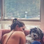 Audrey Esparza Instagram - Pictured above: me & hairy demon 👹
