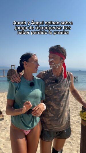 Aurah Ruiz Instagram - Aurah y Ángel pierden la prueba pero su equipo disfruta también de la recompensa 💥 ¿Qué te parecen como concursantes en los juegos? 🤟🏻🦀 #TierraDeNadie8 #Supervivientes