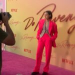 Ava Capri Instagram - DO REVENGE OUT TOMORROW 💖💄💘 ON @netflix Hot Pink @versace suit appreciation post Styling: @tabitharsanchez Makeup: @mollygreenwald Hair: @bykileyfitz