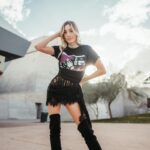 Avori Henderson Instagram - Love this outfit 😍😍😍 Tshirt: @xset Dress: @heiressbeverlyhills 📸 @ethanbhill